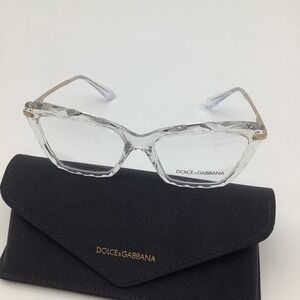 Dolce & Gabbana Crystal Clear Cat Eye Eyeglasses‎ Frames DG5025 3133 53mm New